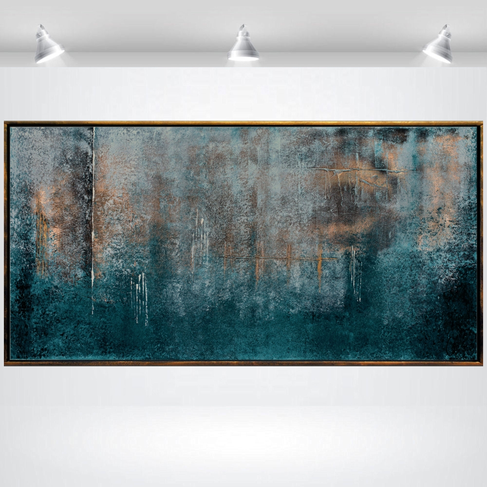 Blue Strato- abstract art in frame