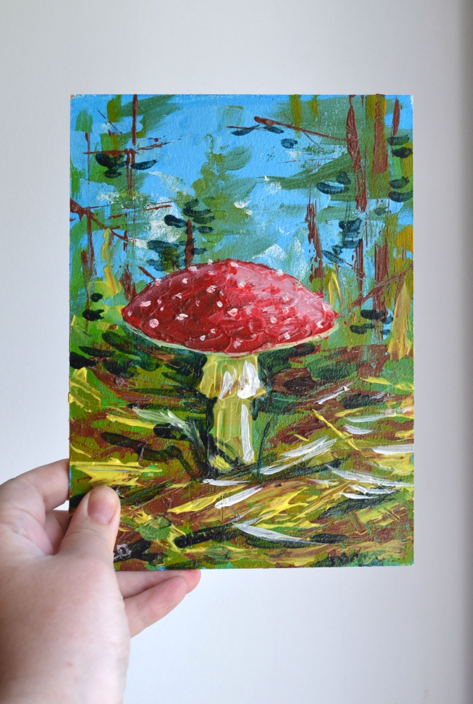 Red capped mushroom