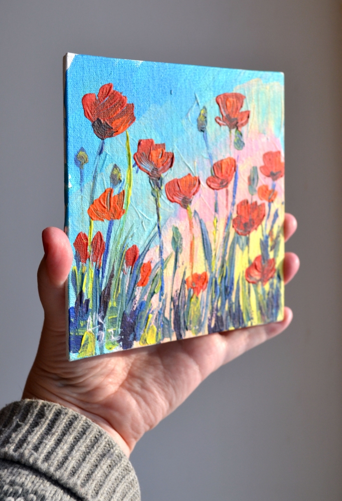 Red Poppy Small Painting