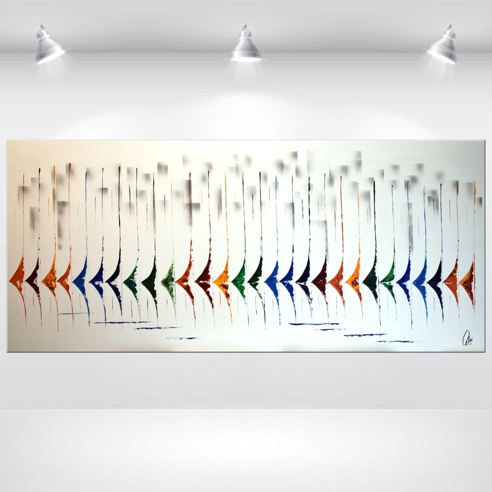 Big Race - abstract sailboats on stretched canvas