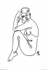 One line drawing of woman #13