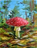 Red capped mushroom