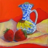 Sunflower Jug and Strawberries