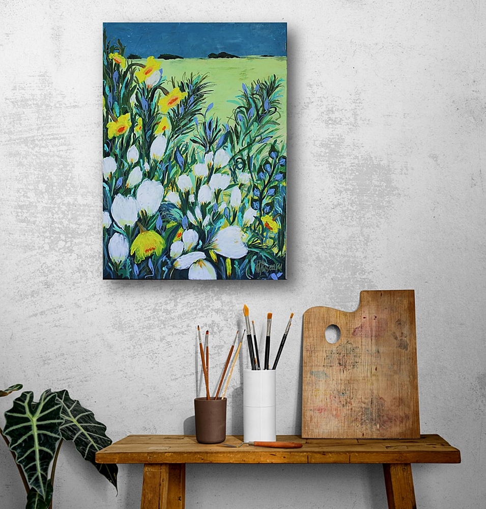 LONGING FOR FAR AWAY - floral painting