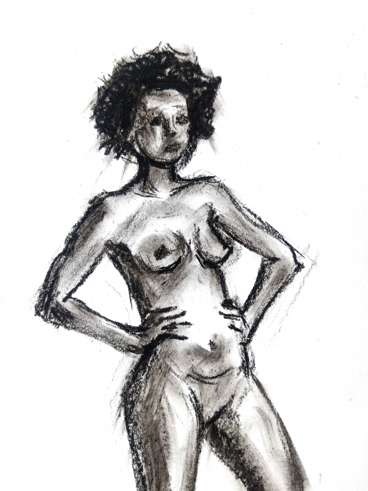 Nude woman standing