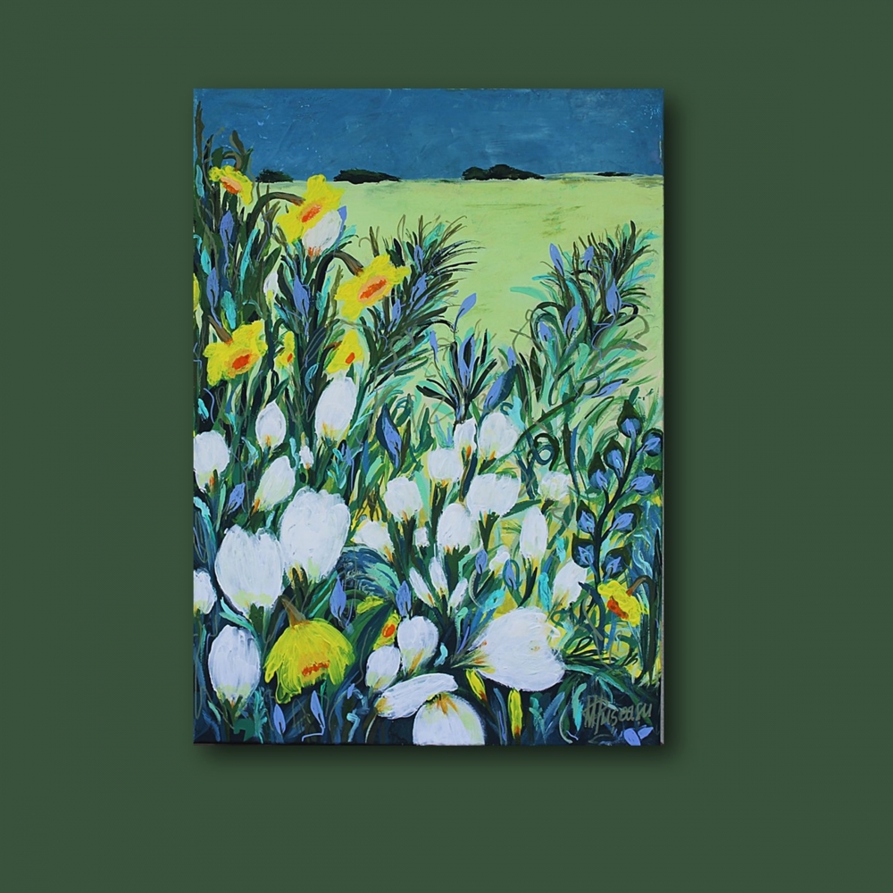 LONGING FOR FAR AWAY - floral painting