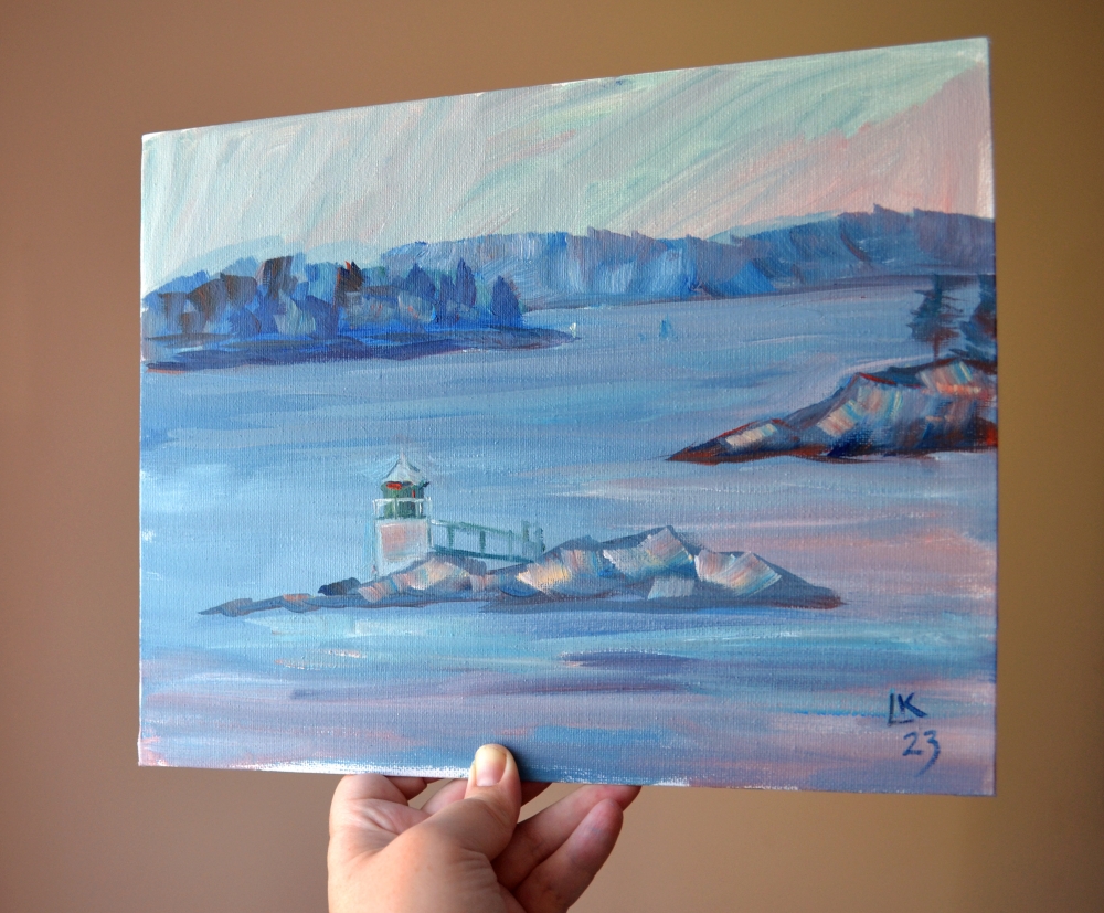 Northern seascape with small lighthouse