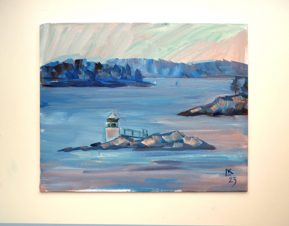 Northern seascape with small lighthouse