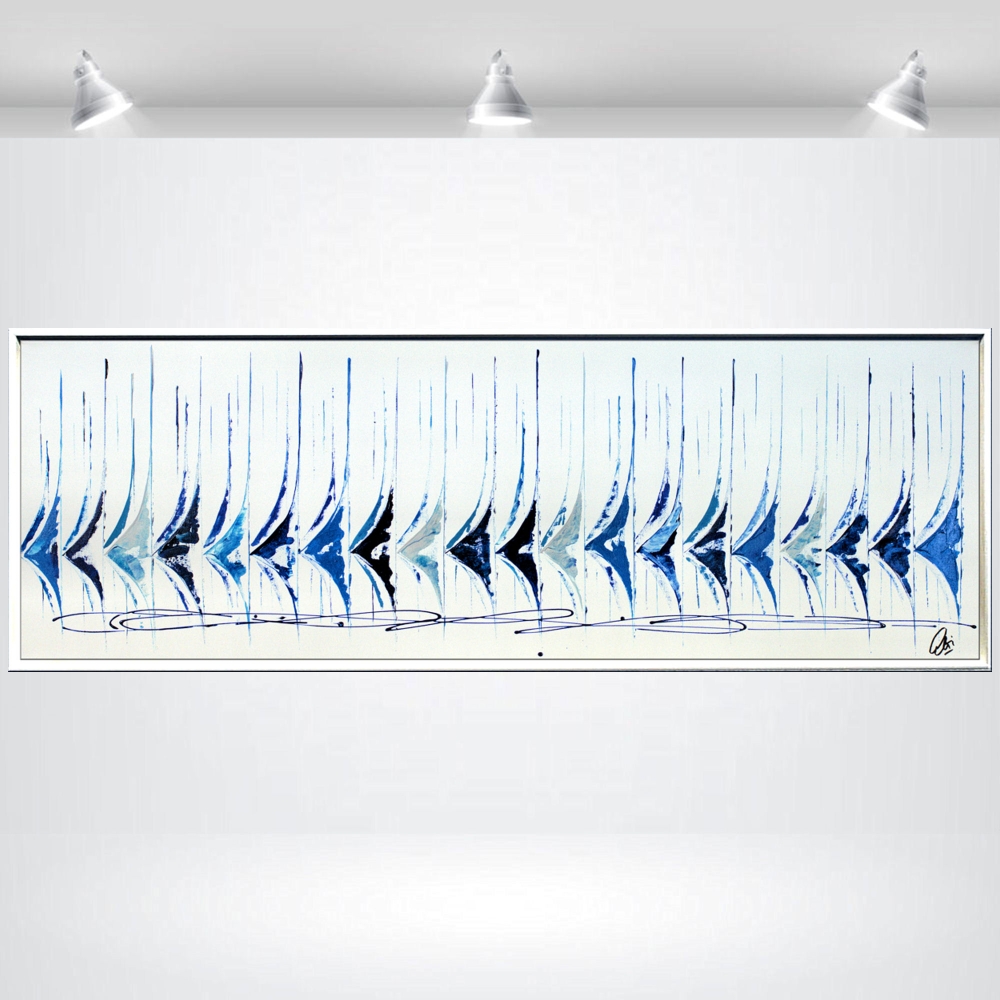 Reflections of blue - abstract sailboats in frame