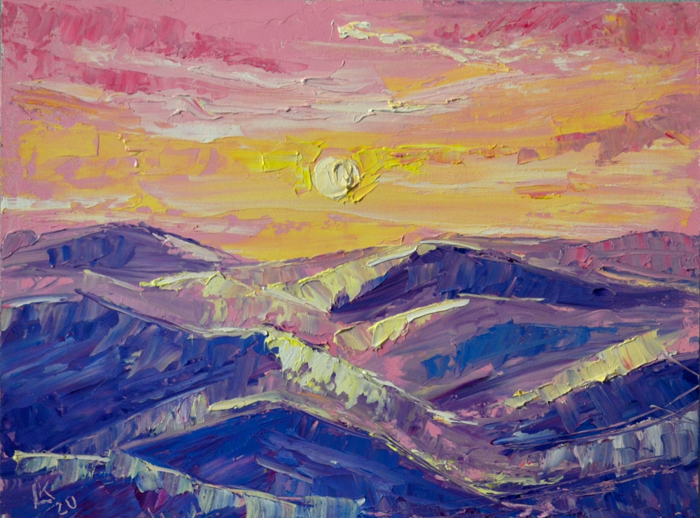 Abstract Sunset Mountain Landscape