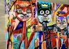 Bosom cats inspired by Jean-Michelle Basquiat painting 