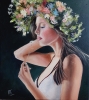 Girl with a Wreath of Flowers. Beauty of Woman # 9 