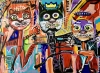 Bosom cats inspired by Jean-Michelle Basquiat painting 