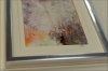 Structure meets colour - small abstract painting in frame