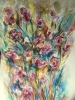Floral fantasy watercolor painting 