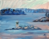 Northern seascape with small lighthouse