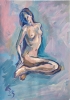 Nude woman with long hair