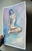 Nude woman with long hair