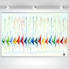 Vibrant Sails - abstract sailboat painting in frame