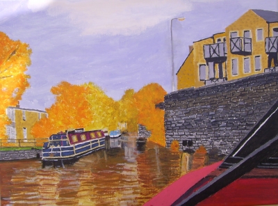 The Leeds Liverpool canal at Skipton Yorkshire.