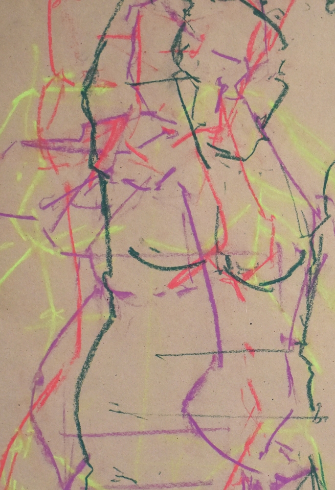 STUDY OF A FEMALE NUDE - LIFE DRAWING NO 405