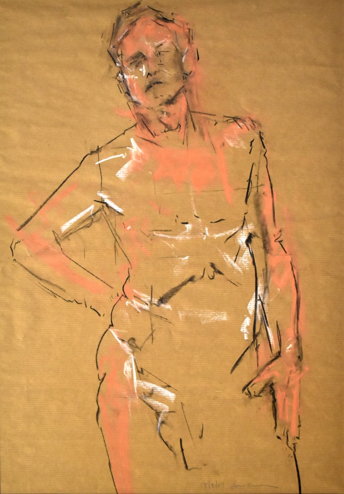 STUDY OF A MALE NUDE - LIFE DRAWING NO 409