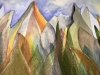 Fantasy landscape original watercolor painting 