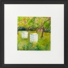 Seasons - Spring beehives bees orchard blossom framed