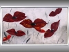 Poppy Love - abstract poppies, acrylic painting in frame