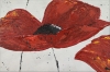 Poppy Love - abstract poppies, acrylic painting in frame