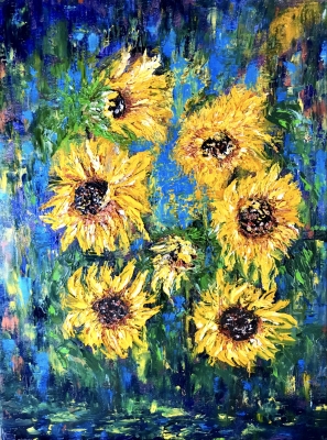 Sunflowers original oil painting 