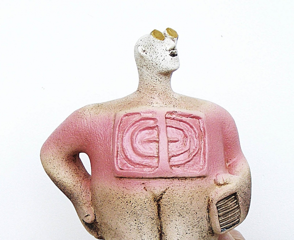 Stargazer Figure - Looking for Life, Ganymede - Ceramic Sculpture