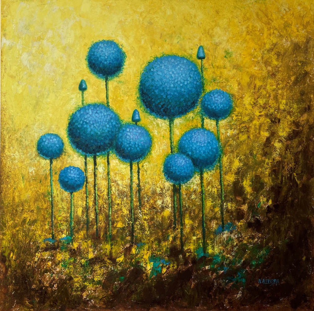 Planet of blue flowers.