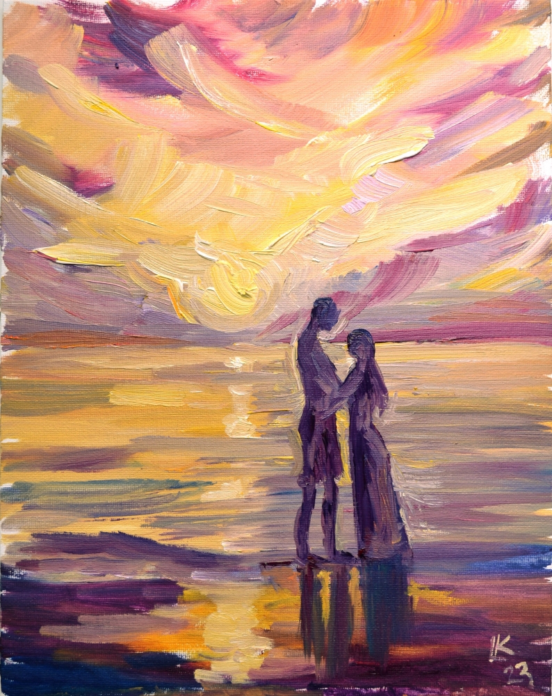 Romantic couple on the beach