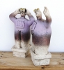 UFO Watchers - “Over there, they're flying in formation” - Ceramic Sculptures - (Pair)