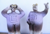 UFO Watchers - “Over there, they're flying in formation” - Ceramic Sculptures - (Pair)