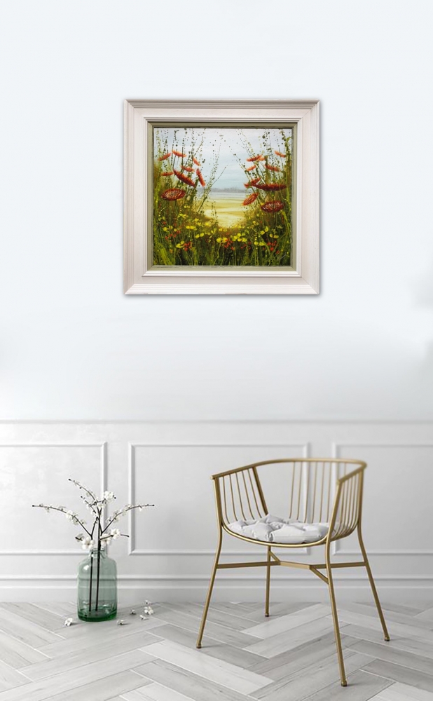 Entice Landscape White Framed