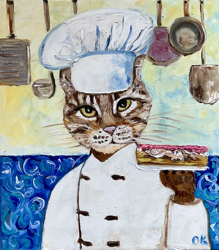 Cat chef, baker. Cake maker