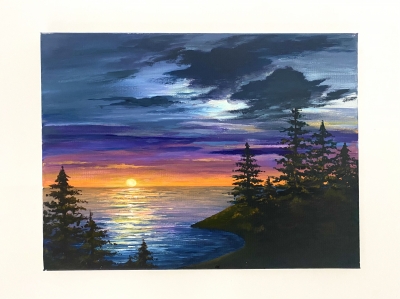 sunset forest