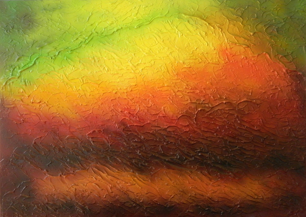 A New Dawn - colorful abstract aerial painting