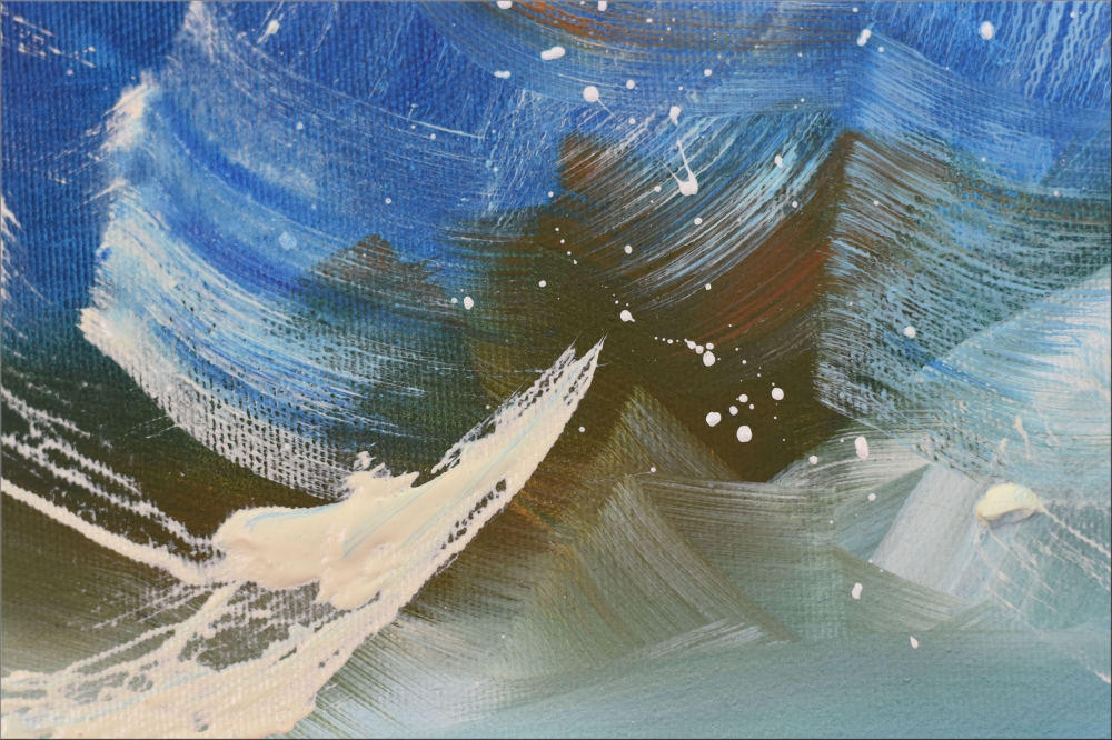 Dancing Clouds - Blue abstract art on canvas