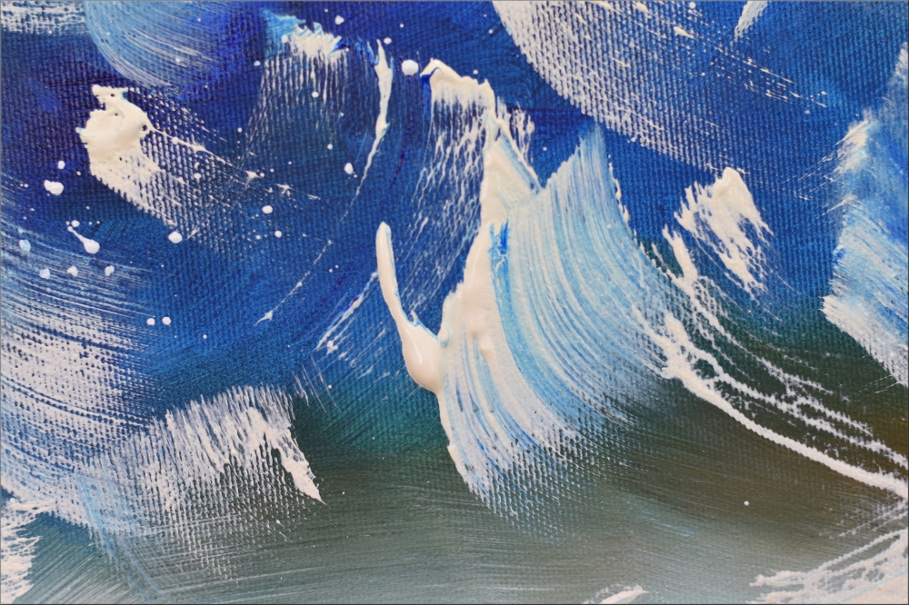 Dancing Clouds - Blue abstract art on canvas