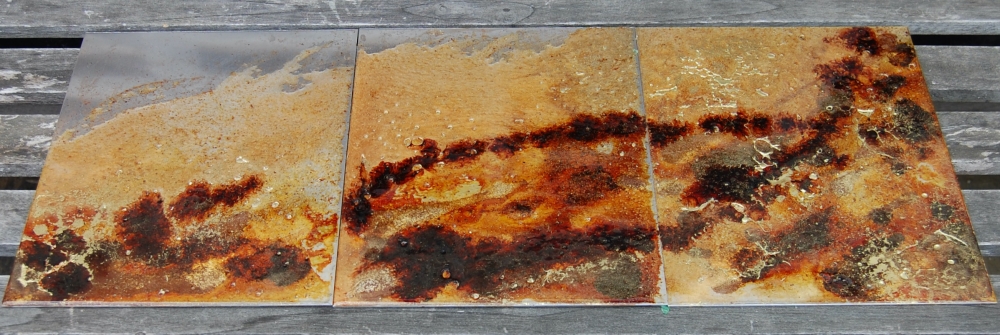 Glowing Embers Triptych (On Aluminium)