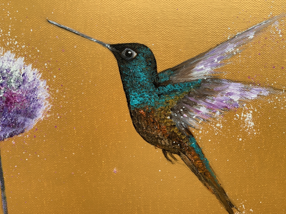 We Are Golden IV ~ Hummingbirds on Gold