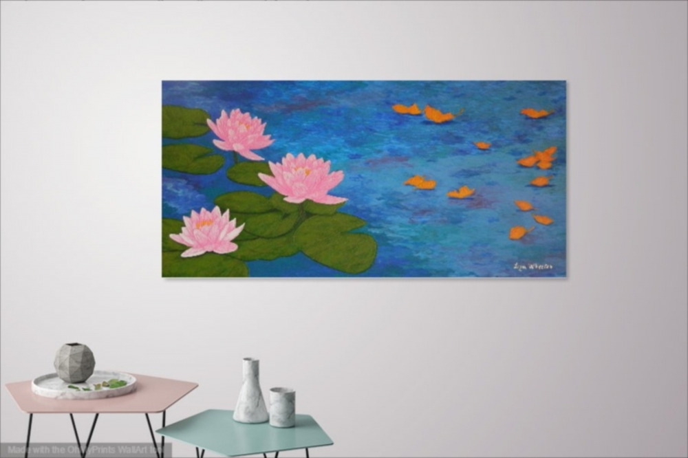 Last Song of Summer - large lotus flower painting