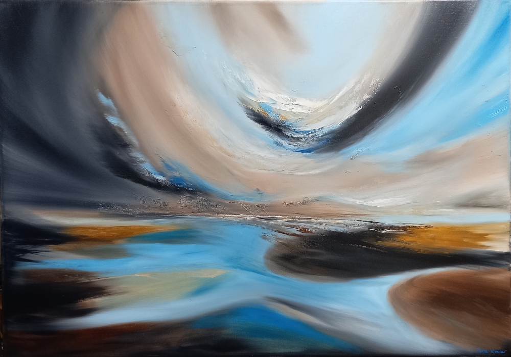 XXL Solace of Dawn 100 x 70 cm Oil Painting