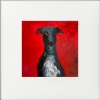 Posing Greyhound on Red framed