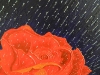 Diamond Rain - Red Rose in Rain abstract painting