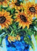 Yellow Sunflowers in a Blue Vase SOLD