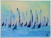 Blue Silence - Framed Sailboat Painting 